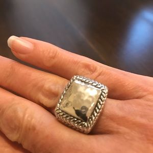 Silpada Silver Hammered Ring Size 6